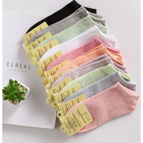 10 Pairs/set Socks Cotton Woman Casual Wide Stripes Socks Lady Fashion Boat Socks Girls Low Hosiery Summer Short Ankle Socks