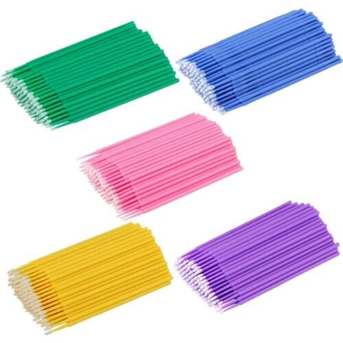 100Pcs/bag Eyelashes Extension Disposable Micro Brush Individual Lashes Removing Swab Micro Brush Applicators For Makeup Tools