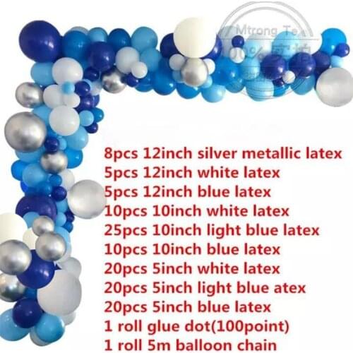 125pcs/set Hero Balloons Garland Arch Kit Metallic Silver Balloons Wedding Birthday Party Decorations Baby Shower Air Globos