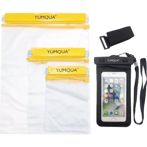 3 x Waterproof Dry Pouch Bags Zip File Storage +1 * Waterproof Phone Case for iPhone 7/7 Plus/Samsung Galaxy S8/S8 P