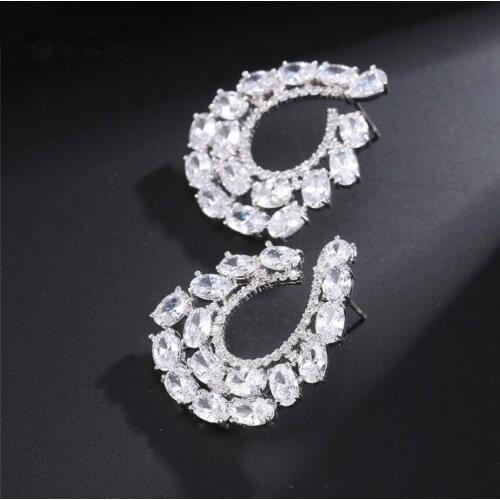 33MM Original Luxury AAA Cubic Zirconia Brand New Waterdrop Big Stud Earrings for Women Gift for Drop shipping EP069