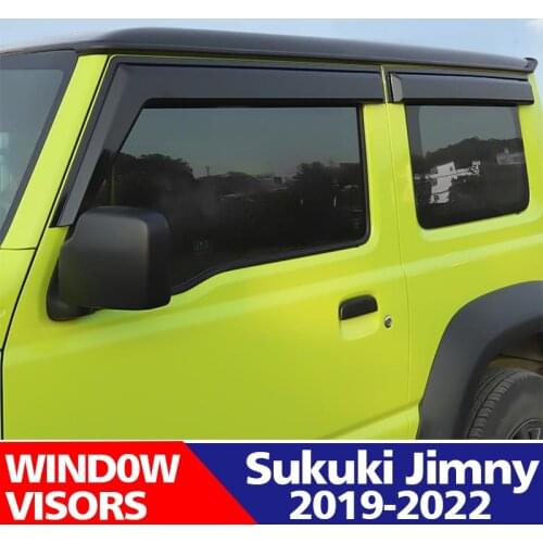 FOR Suzuki Jimny 2019 2020 2021 2022 Window Visors Sun Guard Deflector Smoke Cover Shield Awning Trim Car Accessories 4pcs