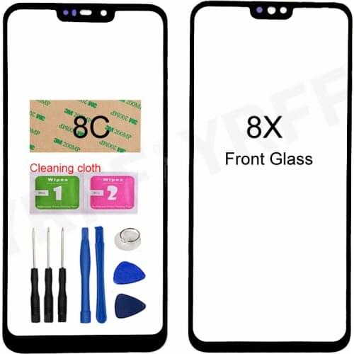 6.5'' Mobile Front Panel Glass For Huawei Honor 8X Front Glass Outer Glass Cover Panel Replacement (No touch Screen)