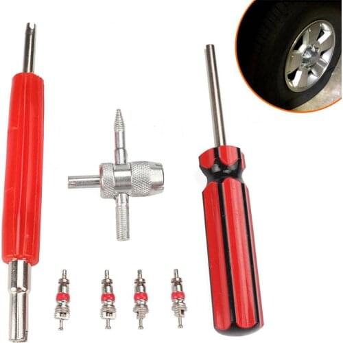7Pcs Tyre Valve Core Remover Removal Tool Key For Car Bike Motorbike Car Truck Motorcycle Tire Tyre Valve Stem Core