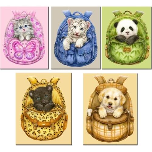Full Square / Round Drill 5D DIY Diamond Painting "Cat, dog, tiger, panda, leopard"Embroidery Cross Stitch Mosaic Home Decor