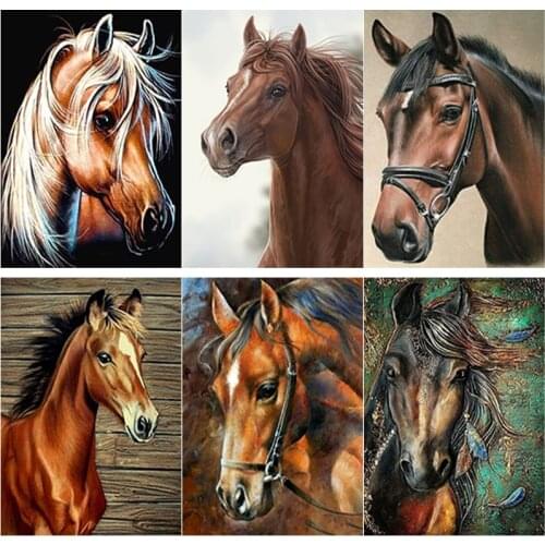 New 5D DIY Diamond Painting Steed Diamond Embroidery Landscape Cross Stitch Full Square Round Drill Home Decor Manual Art Gift