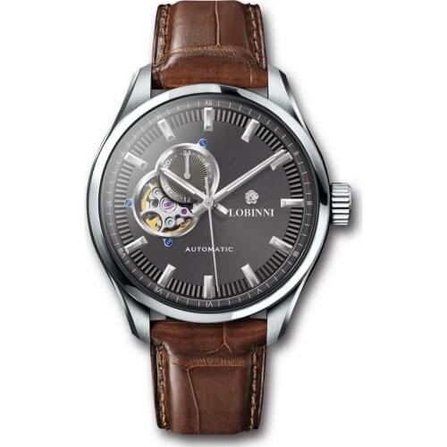 Wrist watch for men,mens automatic watches LOBINNI man luxury self wind mechanical wristwatch switzerland relogio 50m waterproof