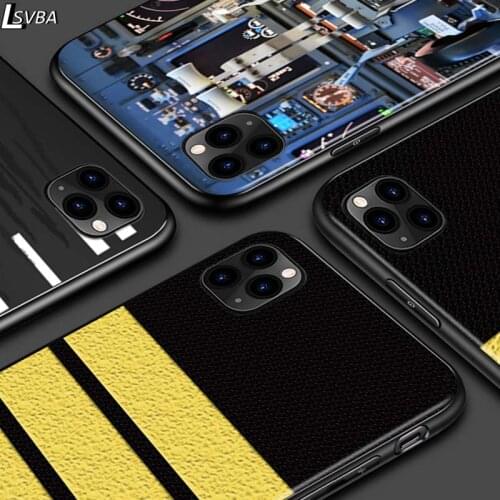 Bore to fly Pilot Plane For iPhone 12 Pro Max Mini 11 Pro XS Max X XR 6S 6 7 8 Plus 5S Bright Black Phone Case