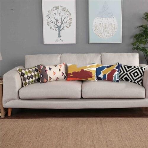 Home Decor Emboridered Cushion Cover Colorful Abstract Canvas Pillow Case Cotton Suqare Embroidery Pillow Cover 30x50cm
