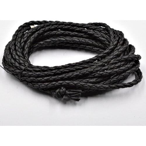 FLTMRH 3mm Round Braided PU Leather Cord String Rope For Fashion Jewelry Making DIY Necklace Bracelets Accessory