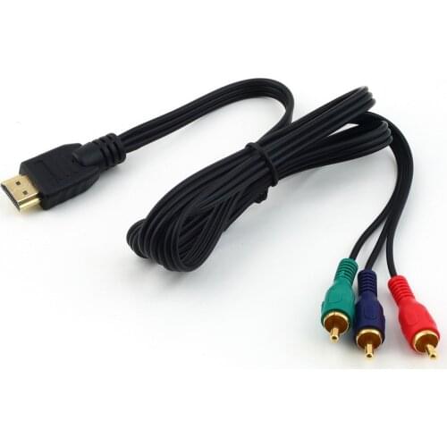 HDMI-compatible To 3RCA 3-RCA 3 RCA Video Component Connection Cable Convert Hub Cord Line For HDMI-compatibleto3 Gold Connector