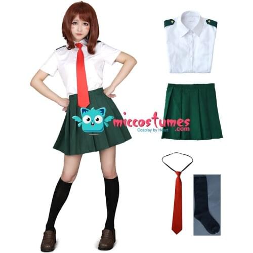 My Hero Academia bnha Summer School Uniform Cosplay Costume for Women with Tie