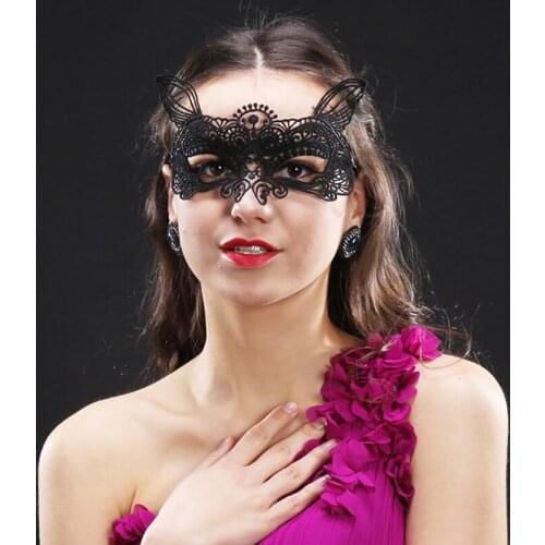 Party Lace Eye Mask Women 2021 Hot Sexy And Mysterious Black Eye Mask For Masquerade Halloween Cosplay Party Costume Accessories