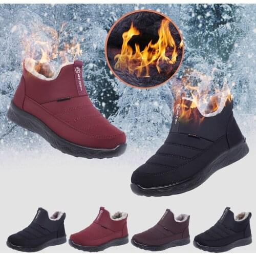 Mens Boots Shoes Large Size Winter Flat-bottomed Water-repellent And Velvet Warm High-top Ankle Snow Boots Waterproof Shoes