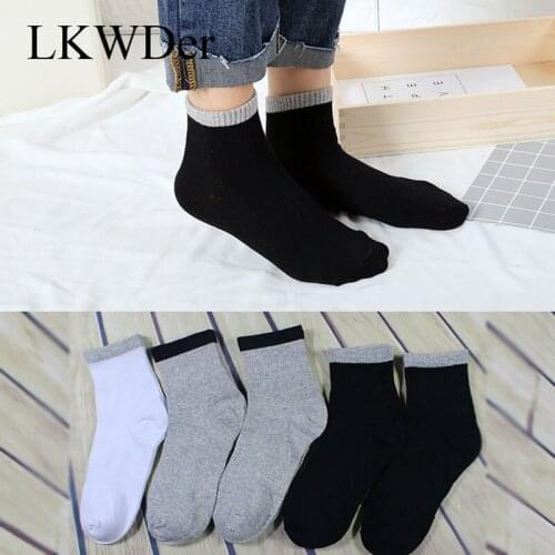 LKWDer 5 Pairs Mens Spring Autumn Long Tube Cotton Socks Men Breathable Casual Elastic Sports Socks Male Boys Meias Calcetines