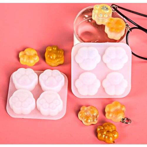 New Transparent Silicone Mould Dried Flower Resin Decorative Craft DIY mini Cat paw Pendant Mold epoxy resin molds for jewelry