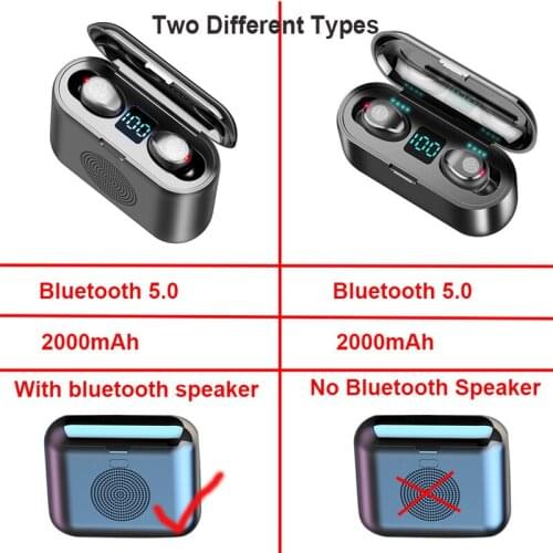 Newest touch tws true wireless earbuds BT5.0 & Speaker HD Stereo Mini Earbuds Bass Headset with 2000mAh power bank Headset