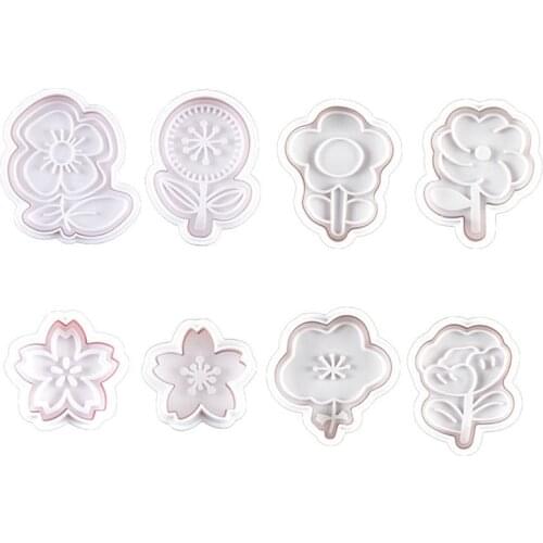New Flower Plastic Decorative Biscuit Mold DIY Kitchen Cake Decorating Tools Cookie Cutter Stamp Fondant Embosser Die