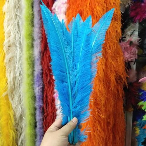 New Wholesale 100pcs Light Sky Blue ostrich feathers 50-55cm/20-22inches For Wedding Christmas Home Craft Decoration