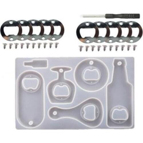 Bottle Opener Resin Molds Kit, Beer Opener Silicone Molds For Epoxy, Resin Jewelry Casting Molds For Wine Corkscrew,DIY