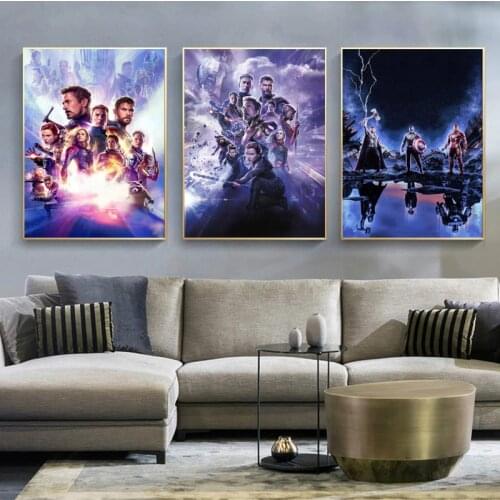 Marvel Avengers Superhero Movie Canvas Painting Character Posters and Prints Fashion Wall Art Pictures for Kid Living Room Decor