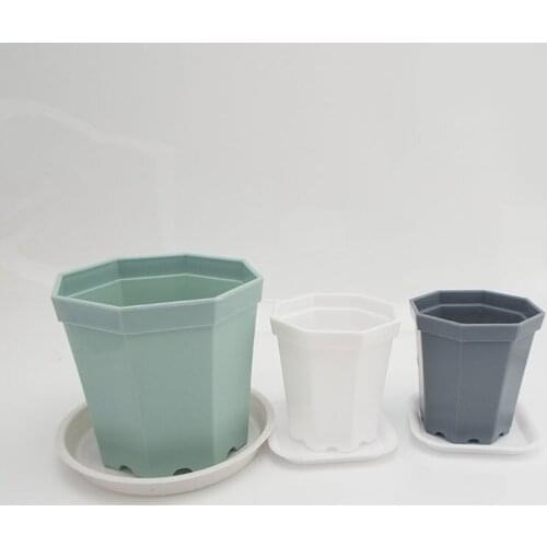 4X mini Plastic Square pot Plant Flower with tray nursery Pots cup garden Home Garden Planter for Succulents planter tools c1