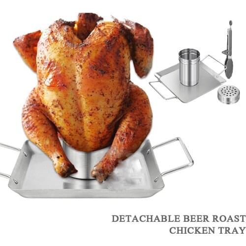 Stainless Steel Grilled Chicken Rack, Beer Can With Aroma Container, Roast Chicken Dish Turkey Grill BBQ Outdoor Barbecue Tools