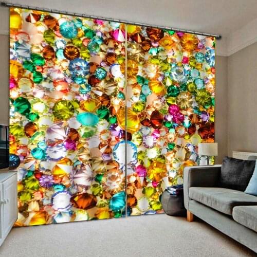 Custom 3d Colorful Jewelry curtain for living room bedroom Blackout window curtains home drapes
