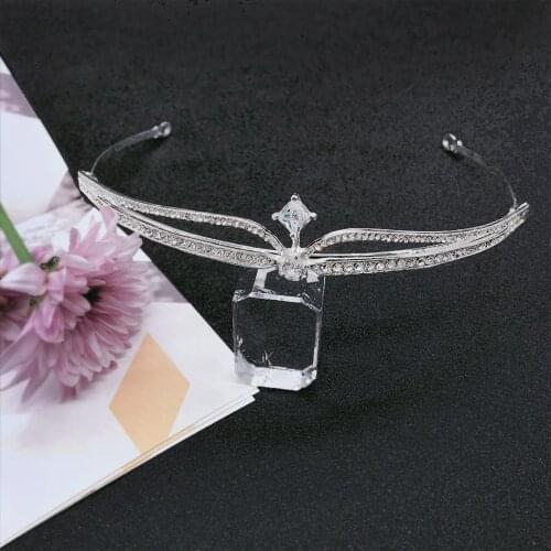 Luxury Women Wedding Tiaras Rhinestones Coroa De Noiva Bridal Headpiece Hairbands Simple Fashion Wedding Crown Bride Accessories