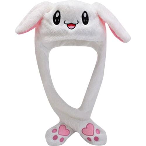 Fashion Cute Men And Women Hat Embroidery Cartoon Plush Hat Rabbit Ears Cap Fashion Creative Will Move Cute Rabbit Warm Hat