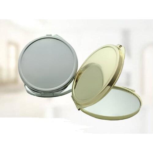Folding Pocket Mirror Round Compact Double-sided silver gold Makeup Mirrors SN209