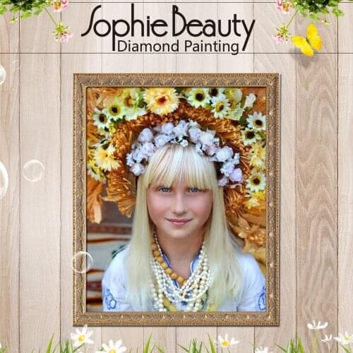 Sophie Beauty Diy Diamond Painting Cross Stitch Embroidery Fashion Russian Style Lady With Big Flower Hats Mosaic Home Art Kits