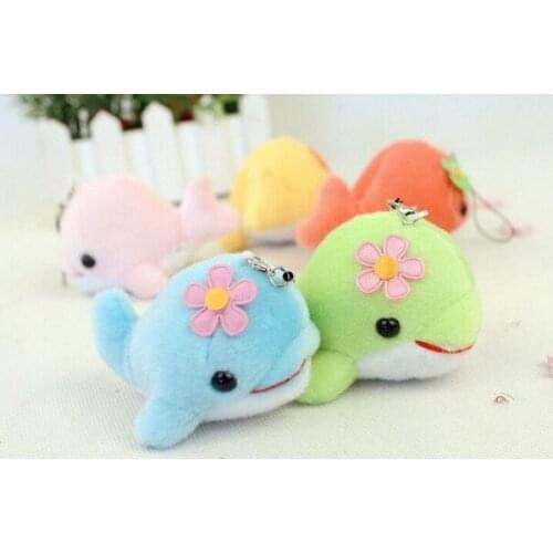 Super Kawaii 10CM Dolphin String Doll Toy Plush Stuffed Toy Doll Pendant Toy Wedding Bouquet Toy Doll