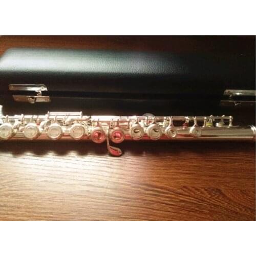 Top flute YF-471 Silver Plated 16 Holes Transverse White Copper Flauta obturator C Key with E key music instrument