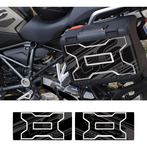 For BMW Vario Case 2004-2012 40 Year GS R1250GS Triple Black Decals Motorcycle Graphic Sticker