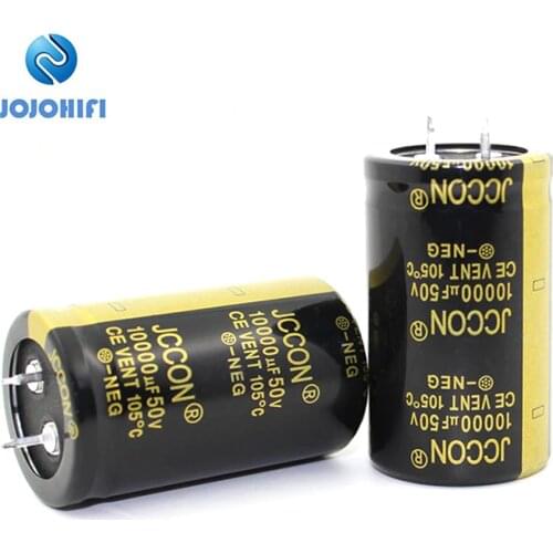 2pcs JCCON 10000uF 50V 30x50mm 105 ℃ 10000uF Audio Amplifier Audio Horn Aluminum Electrolytic Capacitor for Amplifier board
