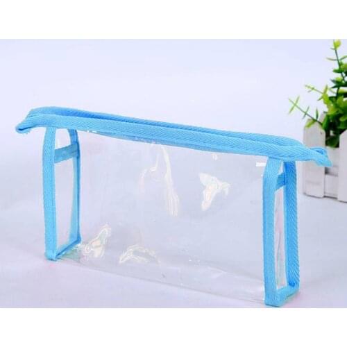 Waterproof PVC Transparent Pencil Case Large Capacity Zipper Student Pen Box Make up Pouch Cosmetic Storage Bag Travel Organizer