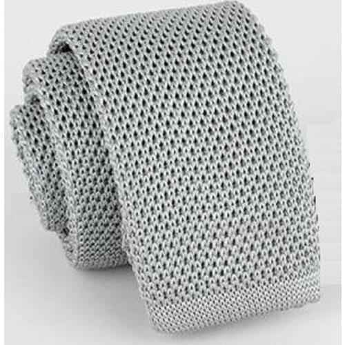 2019 solid color knitted ties for men Crochet necktie