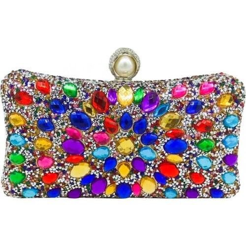 20x10CM Clutch Bag Banquet Bag Color Diamond Dinner Bag Women Clutch Bag Wedding Bag a6639