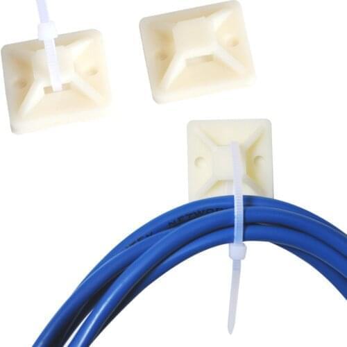 25x25cm 100pcs Cable Holder Wiring Accessories Tie Mounts Cable Organizer Cable Holder Clip Fastening of Wires Positioning Piec