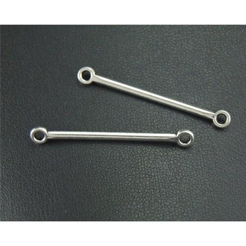 30pcs Silver Color Connectors Charm Handmade DIY Earrings Necklace Jewelry Findings 40x5mm A1850