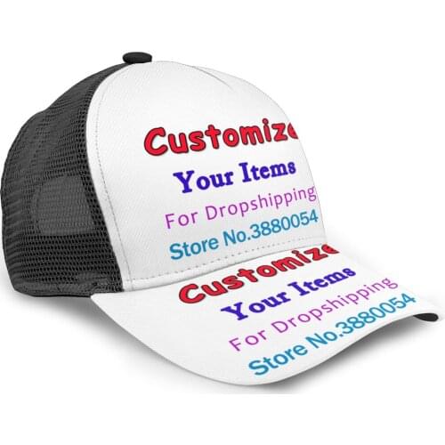 3D Customized Image Summer Mesh Baseball Caps Men Women Hats Adjustable Unisex Outdoor Beach Snapback Wholesale Dropshipping