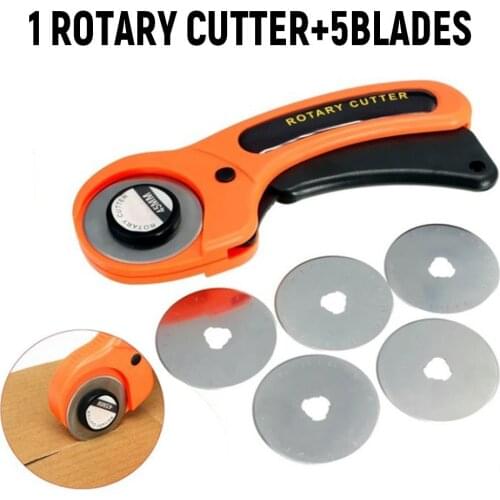 45mm 6PCS/Set 1PC Rotary Cutter 5PCS Blades For Sewing Quilting Fabric Cutting Craft Tool
