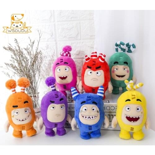 7PCS Oddbods Plush Stuffed Toys Kawaii Fuse Bubbles Newt Pogo Slick Jeff Zee Cute Cartoon Anime Cute Soft Pillow Dolls Baby Gift