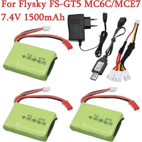 7.4V 1500mah Lipo Battery for Flysky FS-GT5 MC6C/MCE7 2.4G 6CH Transmitter 7.4 V battery for RC Car Boat helicopter toys parts