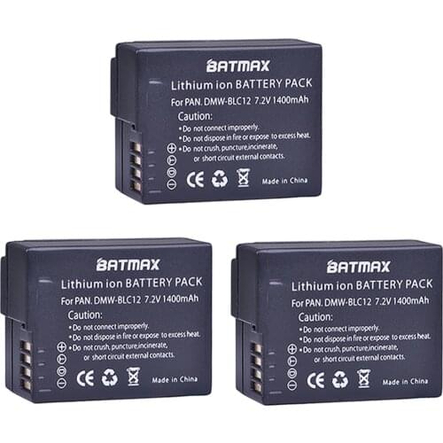Batmax 3pc DMW-BLC12 DMW BLC12 Rechargeable Battery for Panasonic BLC12 DMW-BLC12E DMW-BLC12PP FZ200 FZ1000 DMC-G5 DMC-G6 GH2