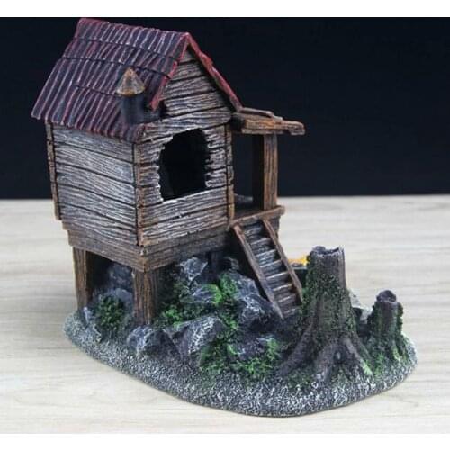 Aquarium Decoration Retro House Castle Shelter Landscaping Underwater Landscape Fish Tank Ornament