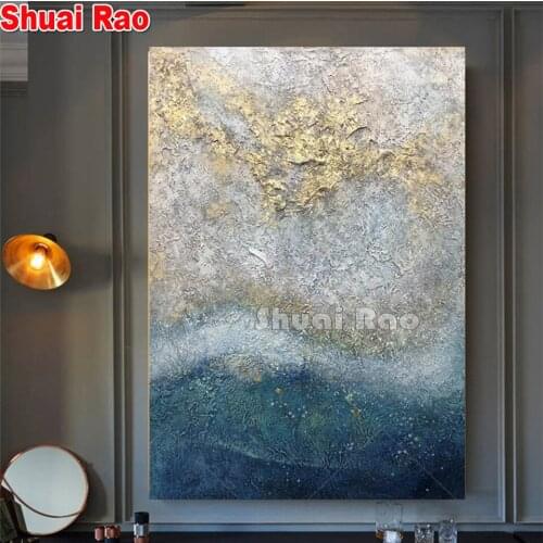 3d Handmade diamond painting Abstract gold Landscape Diamond Embroidery Full round 5d Diy Diamond Mosaic set wall stickers gift
