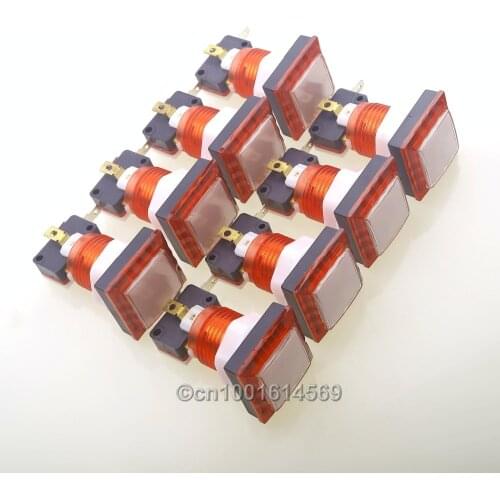 New 8x 34mm Arcade DIY Kits Parts LED Illuminated Lamps Push Button & Raspberry PI Retropie Project & MAME Game ! Free Shipping