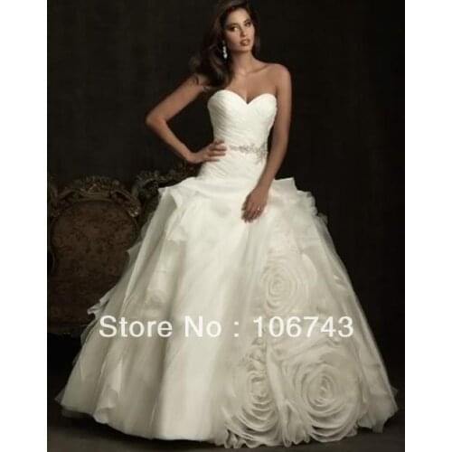 Free shipping 2016 new style hot sale Sexy bride wedding sweet princess Custom size crystal bow wedding dress